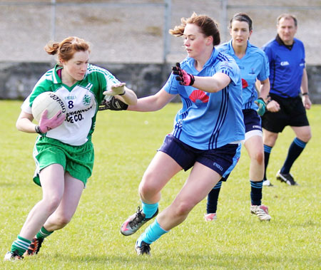 Action from the 2012 ladies senior match between Aodh Ruadh and Milford.