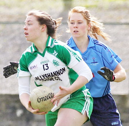 Action from the 2012 ladies senior match between Aodh Ruadh and Milford.