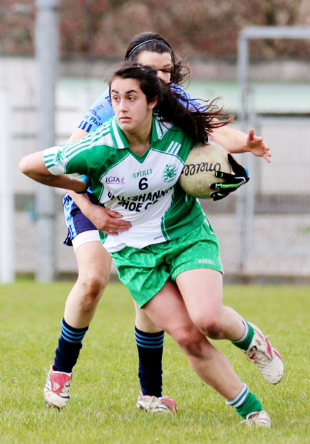 Action from the 2012 ladies senior match between Aodh Ruadh and Milford.