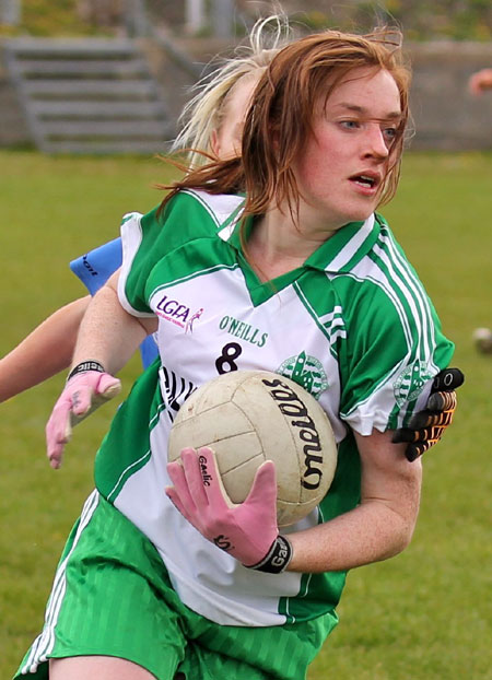 Action from the 2012 ladies senior match between Aodh Ruadh and Milford.