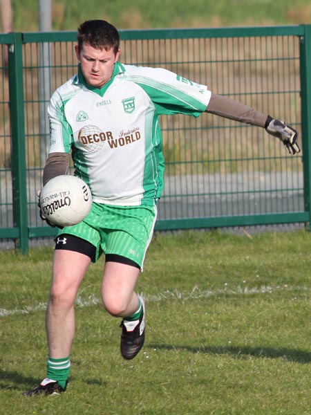 Action from the division three senior reserve football league match against Naomh Columba.