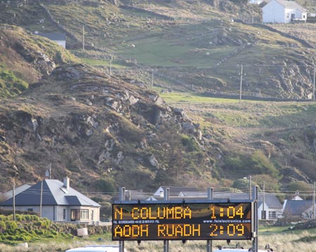 Action from the division three senior reserve football league match against Naomh Columba.