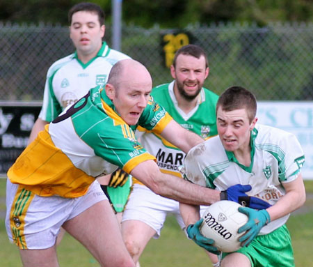 Action from the division three senior reserve football league match against Buncrana.