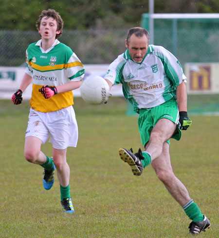 Action from the division three senior reserve football league match against Buncrana.