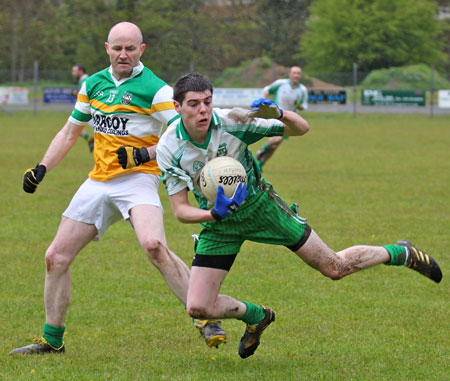 Action from the division three senior reserve football league match against Buncrana.