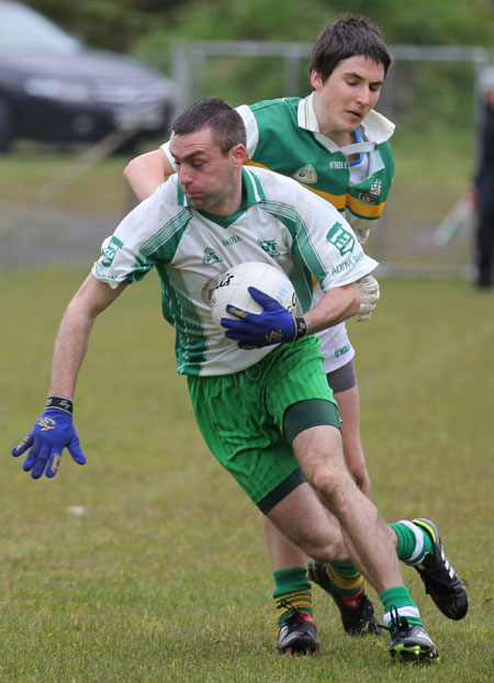 Action from the division three senior reserve football league match against Buncrana.