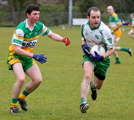 Action from the division three senior reserve football league match against Buncrana.