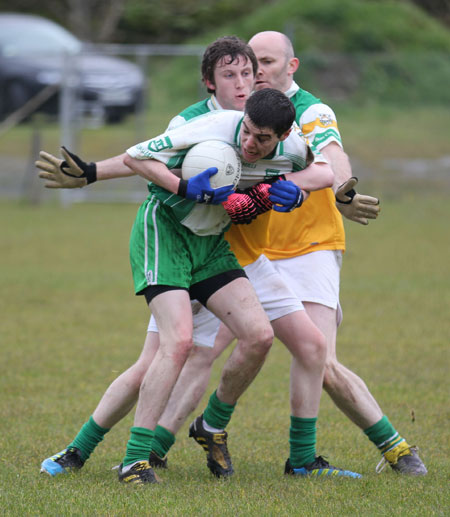 Action from the division three senior reserve football league match against Buncrana.