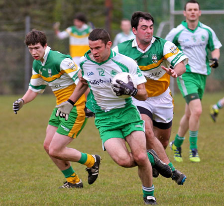 Action from the division three senior football league match against Buncrana.