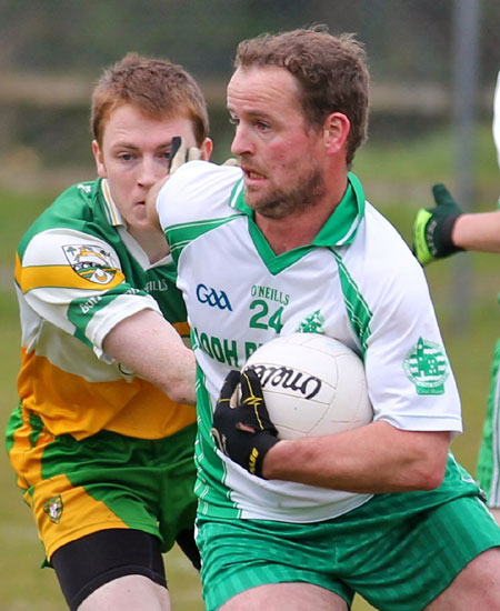 Action from the division three senior football league match against Buncrana.