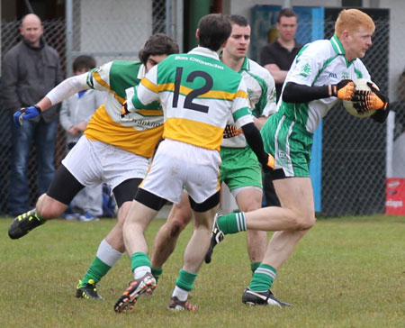 Action from the division three senior football league match against Buncrana.