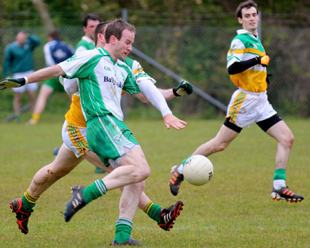 Action from the division three senior football league match against Buncrana.