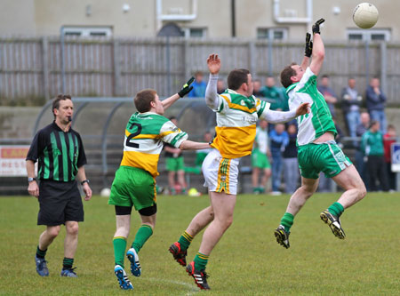 Action from the division three senior football league match against Buncrana.