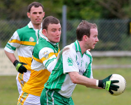 Action from the division three senior football league match against Buncrana.