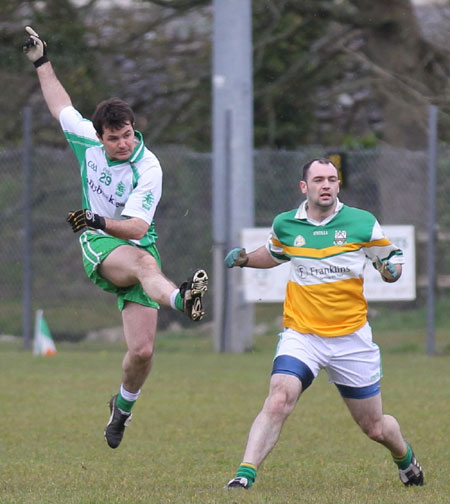 Action from the division three senior football league match against Buncrana.