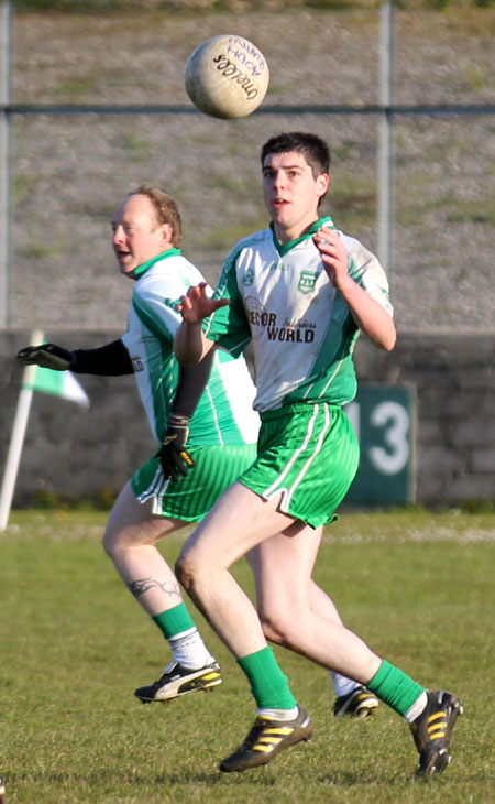 Action from the division three senior reserve football league match against Urris.