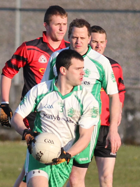 Action from the division three senior football league match against Urris.