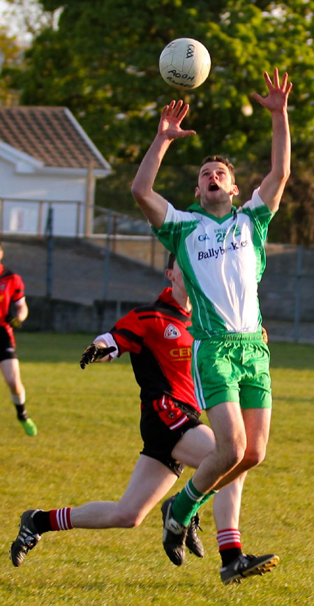 Action from the division three senior football league match against Urris.