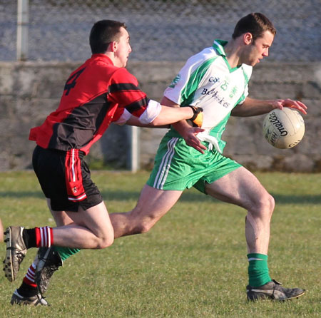 Action from the division three senior football league match against Urris.