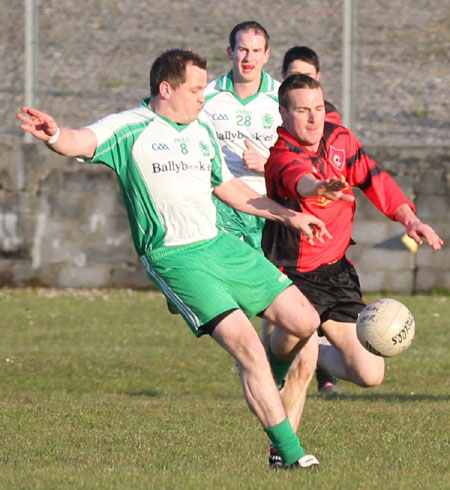 Action from the division three senior football league match against Urris.