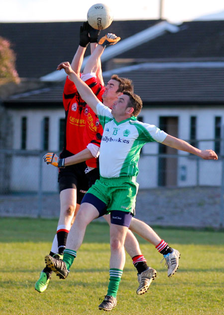 Action from the division three senior football league match against Urris.