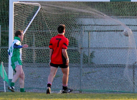 Action from the division three senior football league match against Urris.