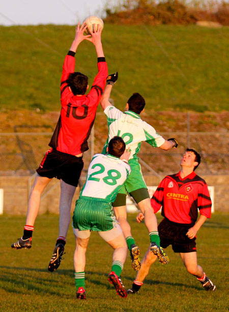 Action from the division three senior football league match against Urris.