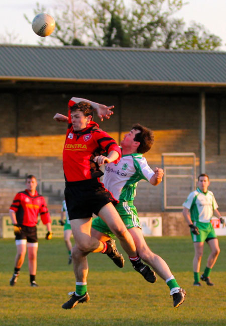 Action from the division three senior football league match against Urris.