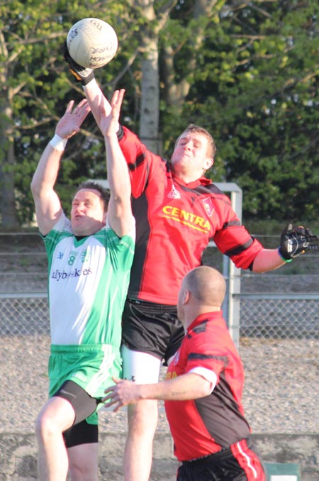 Action from the division three senior football league match against Urris.