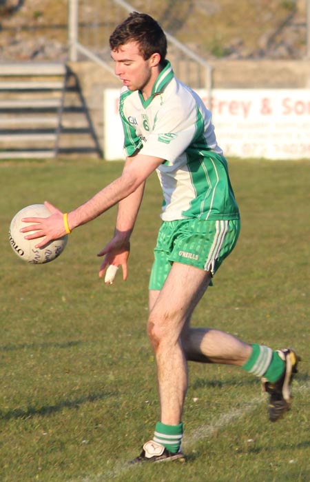 Action from the division three senior football league match against Urris.