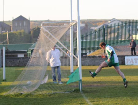 Action from the division three senior football league match against Urris.