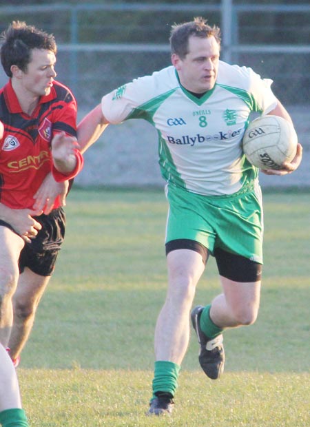 Action from the division three senior football league match against Urris.