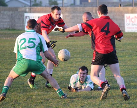 Action from the division three senior football league match against Urris.