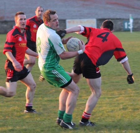 Action from the division three senior football league match against Urris.