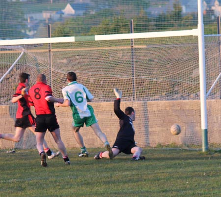 Action from the division three senior football league match against Urris.