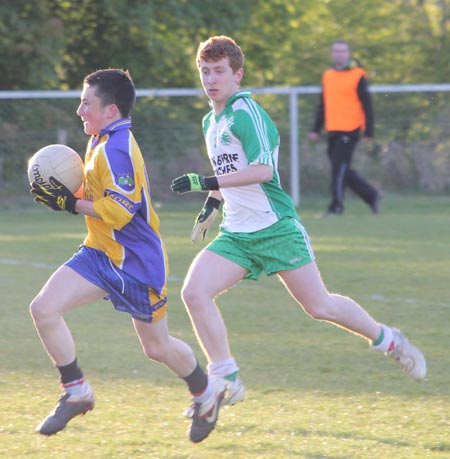 Action from the under 16 county league semi-final between Aodh Ruadh and Burt.