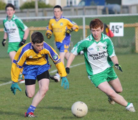 Action from the under 16 county league semi-final between Aodh Ruadh and Burt.