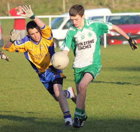 Action from the under 16 county league semi-final between Aodh Ruadh and Burt.