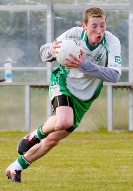 Action from the division three senior reserve football league match against Carndonagh.