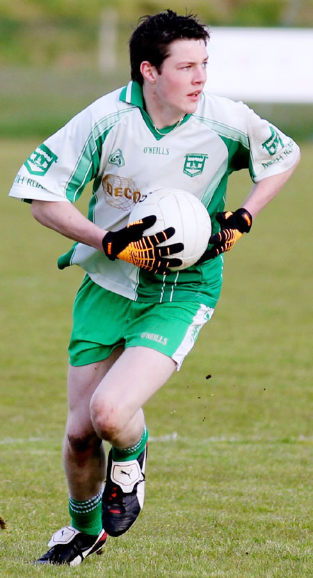 Action from the division three senior reserve football league match against Carndonagh.