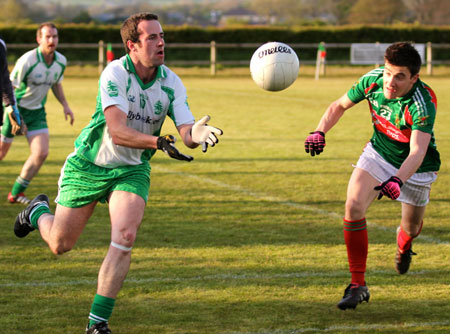 Action from the division three senior football league match against Carndonagh.