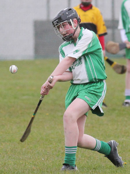 AAction from the under 14 hurling league game against Saint Eunan's in Father Tierney Park.