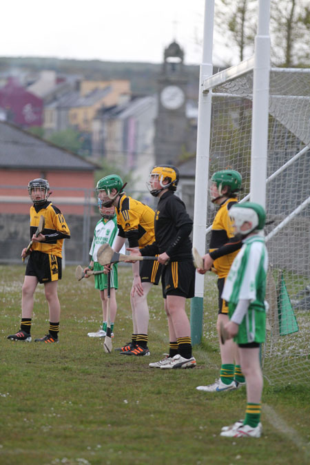 AAction from the under 14 hurling league game against Saint Eunan's in Father Tierney Park.