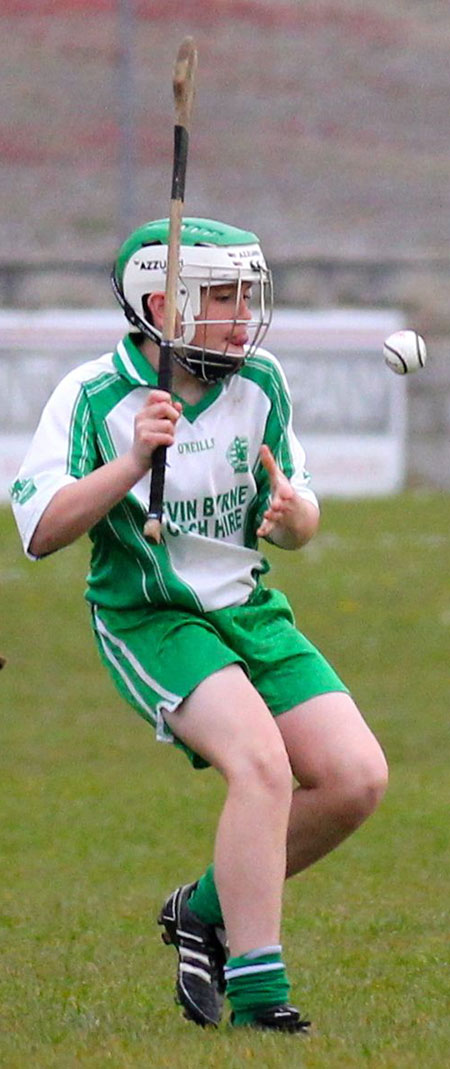 AAction from the under 14 hurling league game against Saint Eunan's in Father Tierney Park.