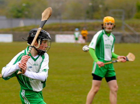 AAction from the under 14 hurling league game against Saint Eunan's in Father Tierney Park.