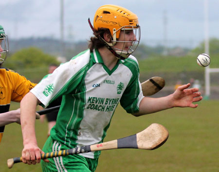 AAction from the under 14 hurling league game against Saint Eunan's in Father Tierney Park.