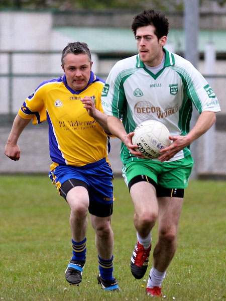 Action from the division three senior reserve football league match against Burt.