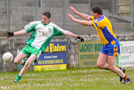 Action from the division three senior reserve football league match against Burt.