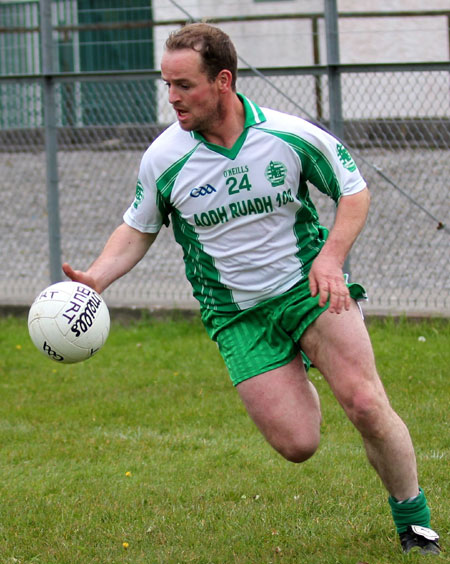 Action from the division three senior football league match against Burt.