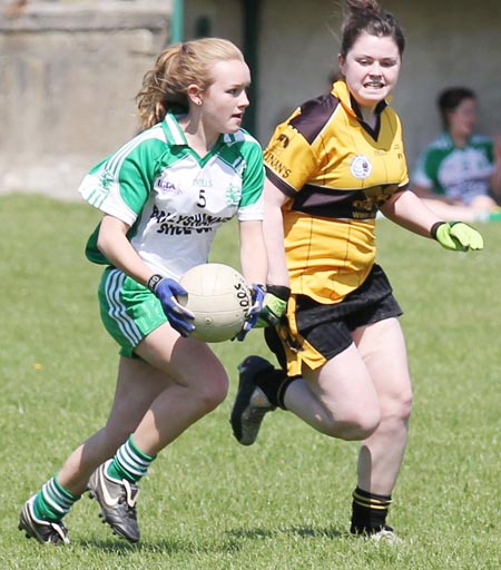 Action from the senior ladies league game between Aodh Ruadh and Saint Eunan's.